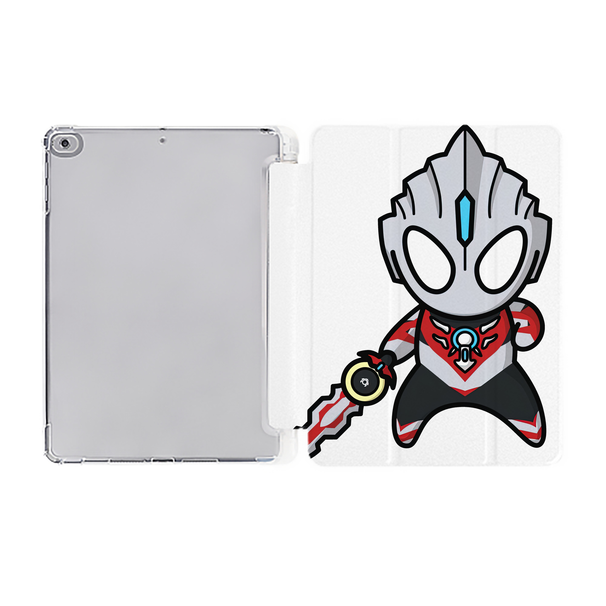 （画像用） ウルトラマン Ultraman IPad ケース ペン収納付き 三つ折りスタンド PUレザー×シリコン 対応機種9.5/10.5/10.9インチ
